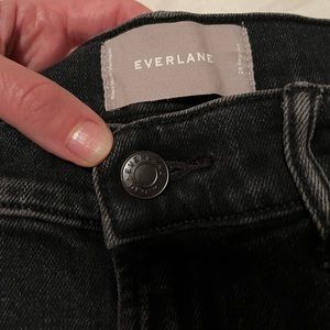 Everlane high rise straight black jeans